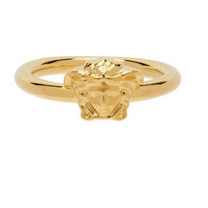 NIB Versace Gold Tone Medusa Ring